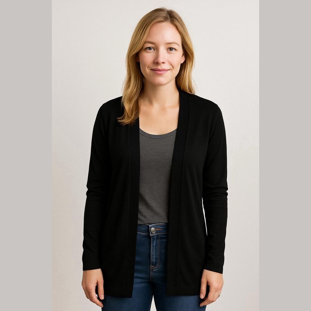 A New Day Black Open-Front Cardigan XS